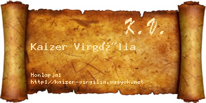 Kaizer Virgília névjegykártya